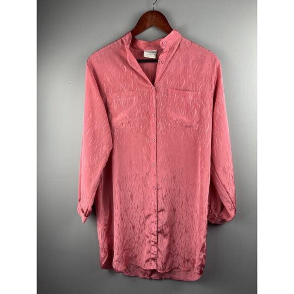 Jayre of California Vintage 80s Satin Pajama‎ Top Womens Size Medium Sleepwear